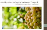 Considerations for starting an organic vinyard