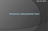 Physical evaluation test