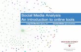 Social Media Analysis -  An introduction to online tools