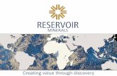 Reservoir Minerals Presentation - March 2016