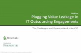 SirionLabs Webinar Featuring Forrester - Plugging Value Leakage in IT Outsourcing Engagements - Presentation Slides - 05 Oct 2016