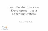 Lean Product Process Development as a Learning System, Michael Ballé