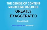 The Demise of Content Marketing Has Been Greatly Exaggerated by Ronell Smith
