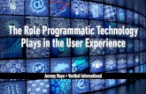 The Role Programmatic Technology Plays in the User Experience - Digiday Programmatic Rome, 11/12/15