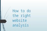 How to do the right website analysis
