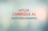 CAMBRIDGE A2 HISTORY: HITLER QUESTIONS AND ANSWERS