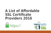 A List of Affordable SSL Certificate Providers 2016