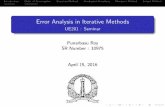 Error Analysis in Iterative Methods
