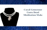 Coral gemstone guru bead meditation mala