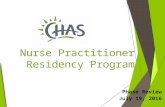NP Residency Leadership Meeting Phase Review_CHAS Health