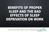 Benefits of proper sleep and the bad effects