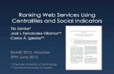 Ranking web services using centralities and social indicators