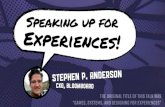 Stephen Anderson - Speaking up for experiences