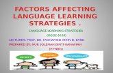 Factors affecting language learning strategies