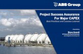 Major CAPEX Project Success Assurance-Best Practices and Lessons Learned