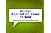 College application essay format