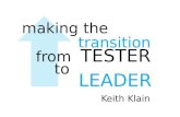 Making the Transition from Tester to Leader