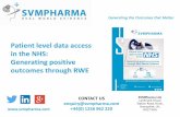 SVMPharma Real World Evidence – Patient level data access in the NHS: Generating positive outcomes through Real World Evidence