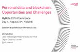 Personal data and blockchain: Opportunities and Challenges - Michele Nati - Lead Technologist Personal Data and Trust - Digital Catapult