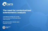 The need for contextualized scientometric analysis