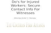 Do's for Injured Workers: Secure Contact Info For Witnesses