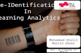 De-identification in Learning Analytics