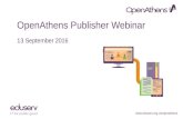 Pre-launch introduction to the new OpenAthens SP dashboard - 13/09/2016