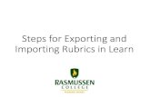 Steps for Exporting and Importing Rubrics