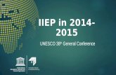 IIEP chair Birger Fredriksen presents during the 38th session of the UNESCO General Conference