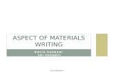 Aspect of materials writing