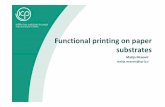 Functional printing on paper subtrates