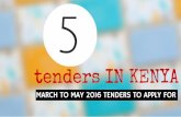 5 Tenders In Kenya  | March 2016 Entrepreneur And Small Business Opportunities