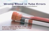 Wrong Blood in Tube Errors: Legal Issues and Recommendations