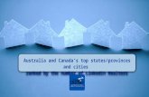 Australia and Canada's top states/provinces and cities ranked by the number of LinkedIn Realtors