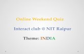 "INDIA" Weekend quiz by Interact Club @ NIT Raipur