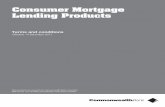 Consumer Mortgage Lending Products Terms & Conditions