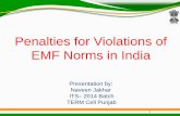 Penalty for violations of EMF radiation norms in India