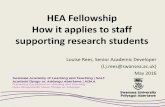 About the hea and ukpsf - its application to staff supporting research students