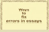 Ways to fix errors in essays