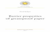 Barrier properties of greaseproof paper