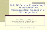 Genetic engineering and  pharmaceutical production in microorganisms