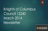 Knights Of Columbus Council 12240 March 2014 Newsletter