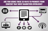 33 Ways to Promote Your Content That Most Marketers Overlook