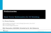 Preliminaries of Analytic Geometry and Linear Algebra 3D modelling