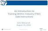 An Introduction to Training Within Industry (TWI) (Job Instruction)