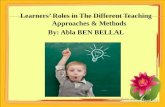 Learners' roles in the different teaching approaches and methods