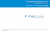 Range Resources Company Presentation - July 2016