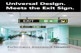 Universal Design Meets the Exit Sign White Paper Performance Assessment Template by Lee Wilson Version 1.1