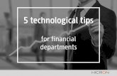 5 technological tips for financial departments