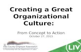 Creating A Great Organizational Culture: From concept to action